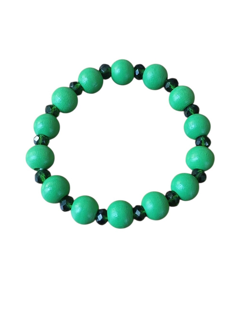 Bracelet Green Beaded Stretch Bracelet - Women Fashion Statement Jewelry